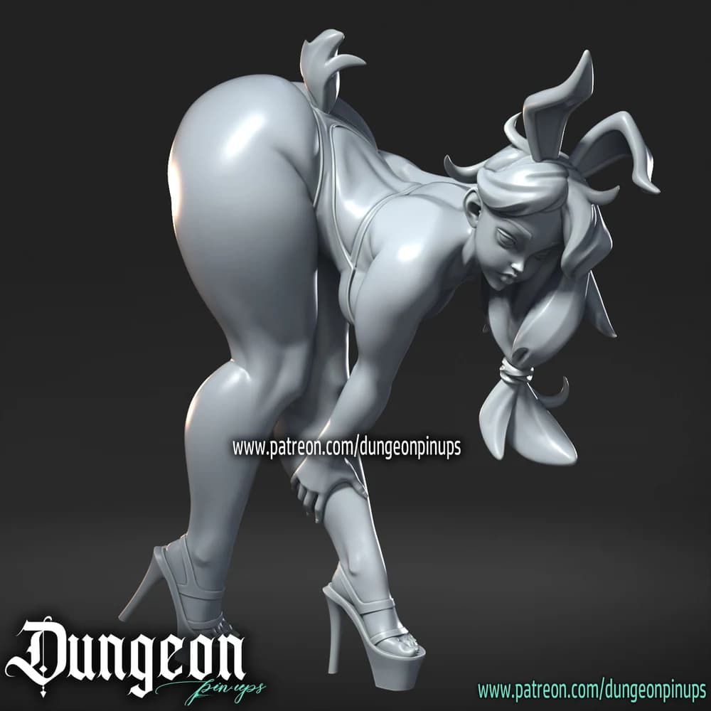 Coelhinha Procurando — Miniatura 3D Pin-up Bunny Girl | RN Estudio