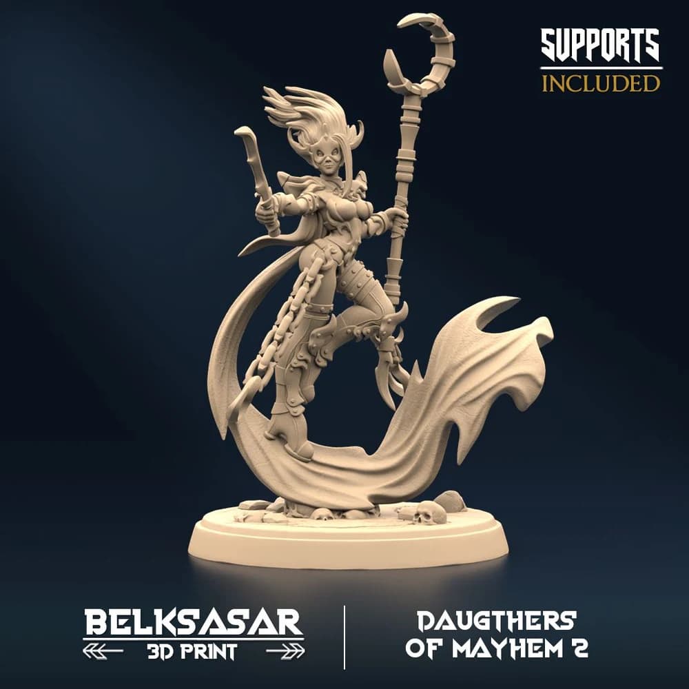 Bruxa das Sombras — Miniatura 3D Fantasia Sombria | Belksasar