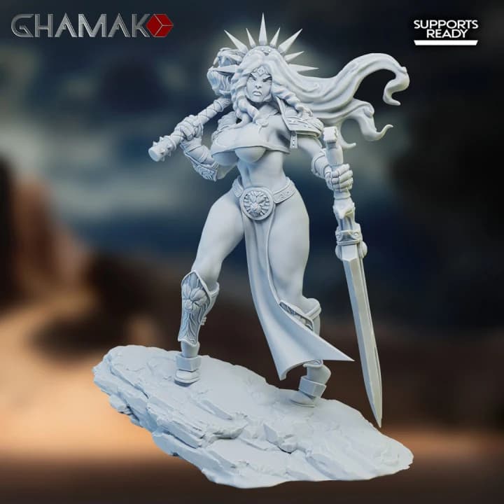 Guerreira Spartancast Pinup — Miniatura 3D Fantasia | Ghamak