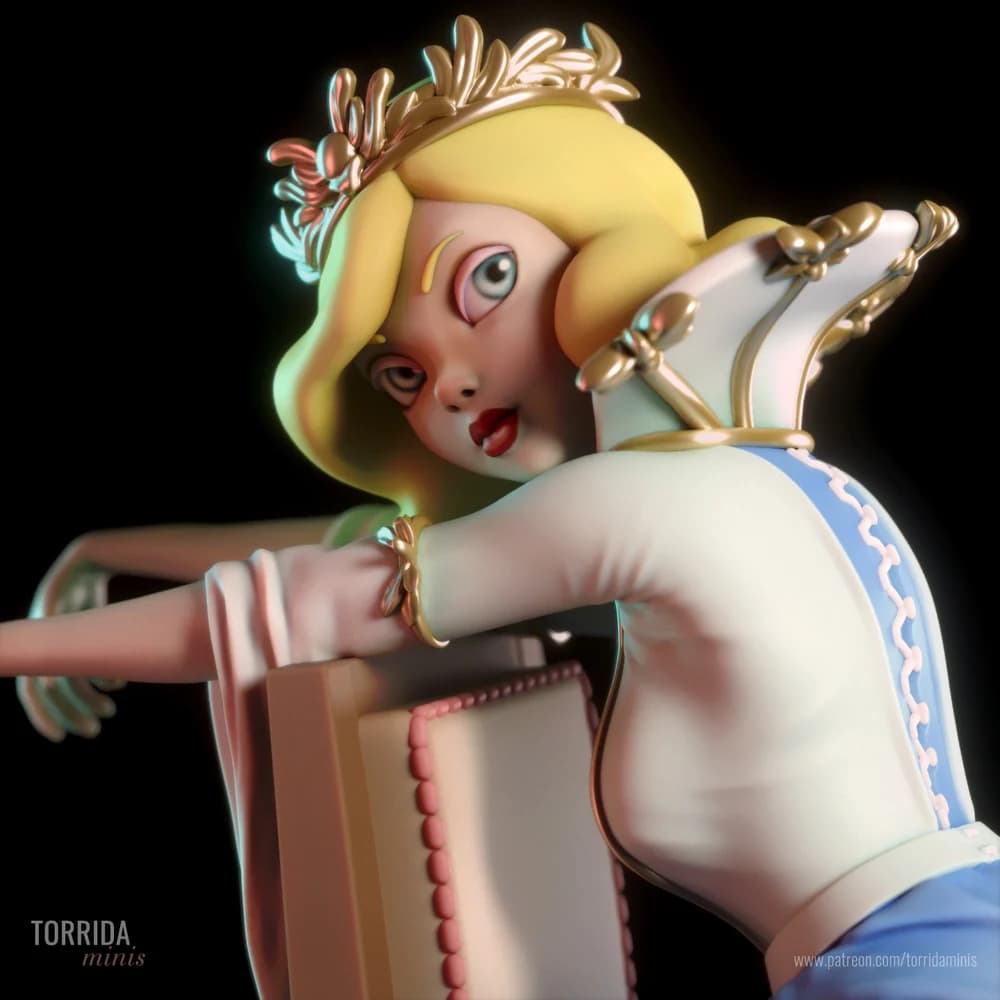 Rainha Elizabeth — Miniatura 3D Pin-up Clássica | Torrida Minis