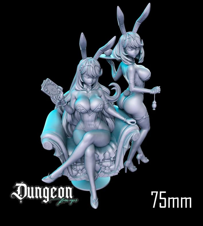 Pyra e Mythra — Miniatura 3D Bunny Girl | RN Estudio