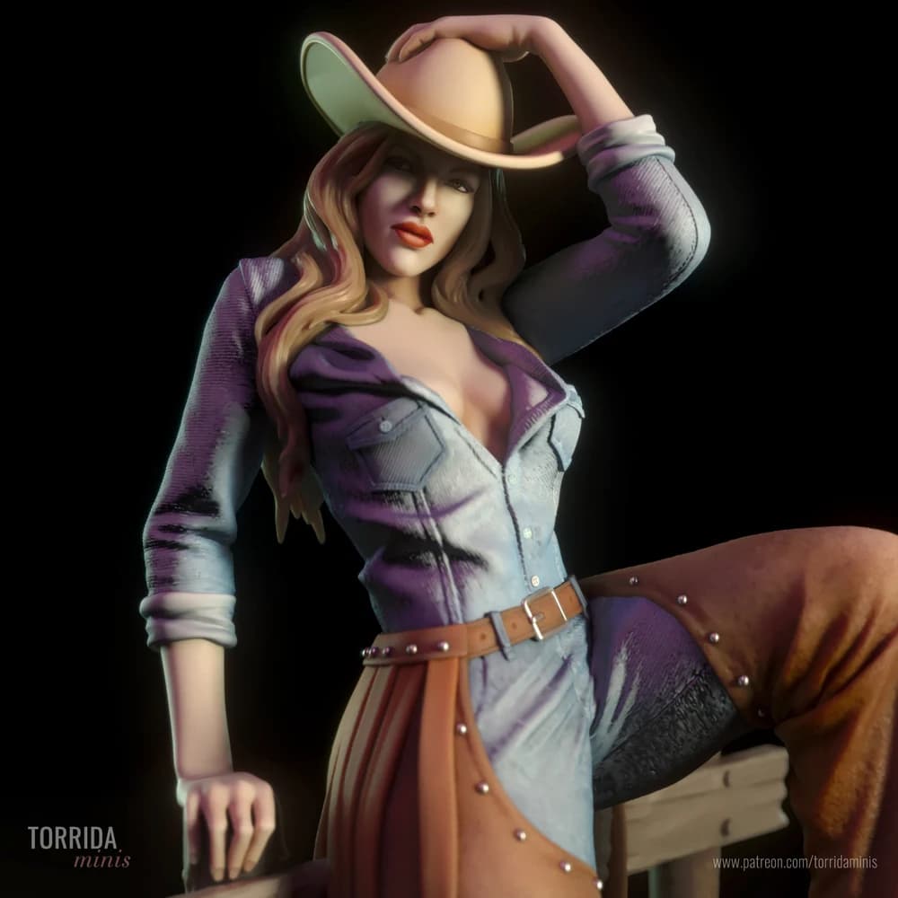 Pam — Miniatura 3D Cowgirl Pin-up | Torrida Minis