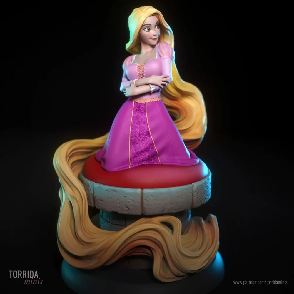 Rapunzel — Miniatura 3D Fantasia | Torrida Minis