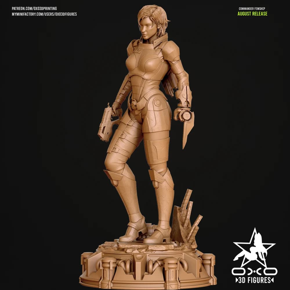 Comandante FemShep — Miniatura 3D Sci-Fi | OXO3D