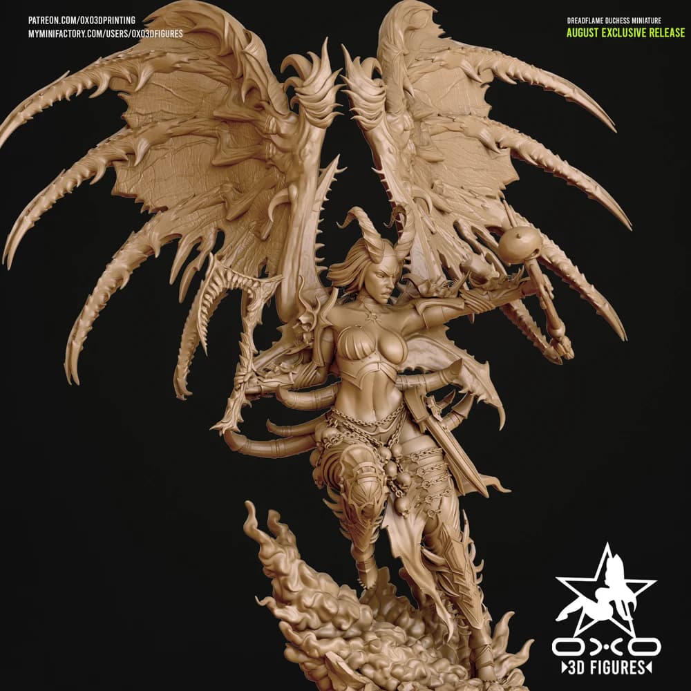 Duquesa da Chama Sombria — Miniatura 3D Fantasia Sombria | OXO3D