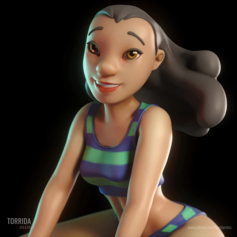 Nani Pelekai — Miniatura 3D Pin-up Tropical | Torrida Minis