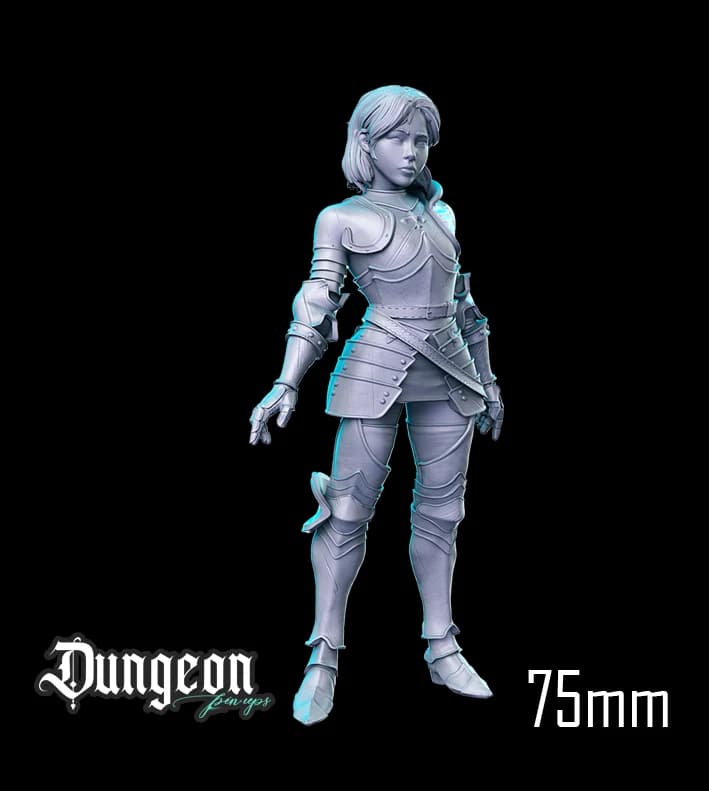 Cavaleira Victoria — Miniatura 3D Fantasia Medieval | RN Estudio