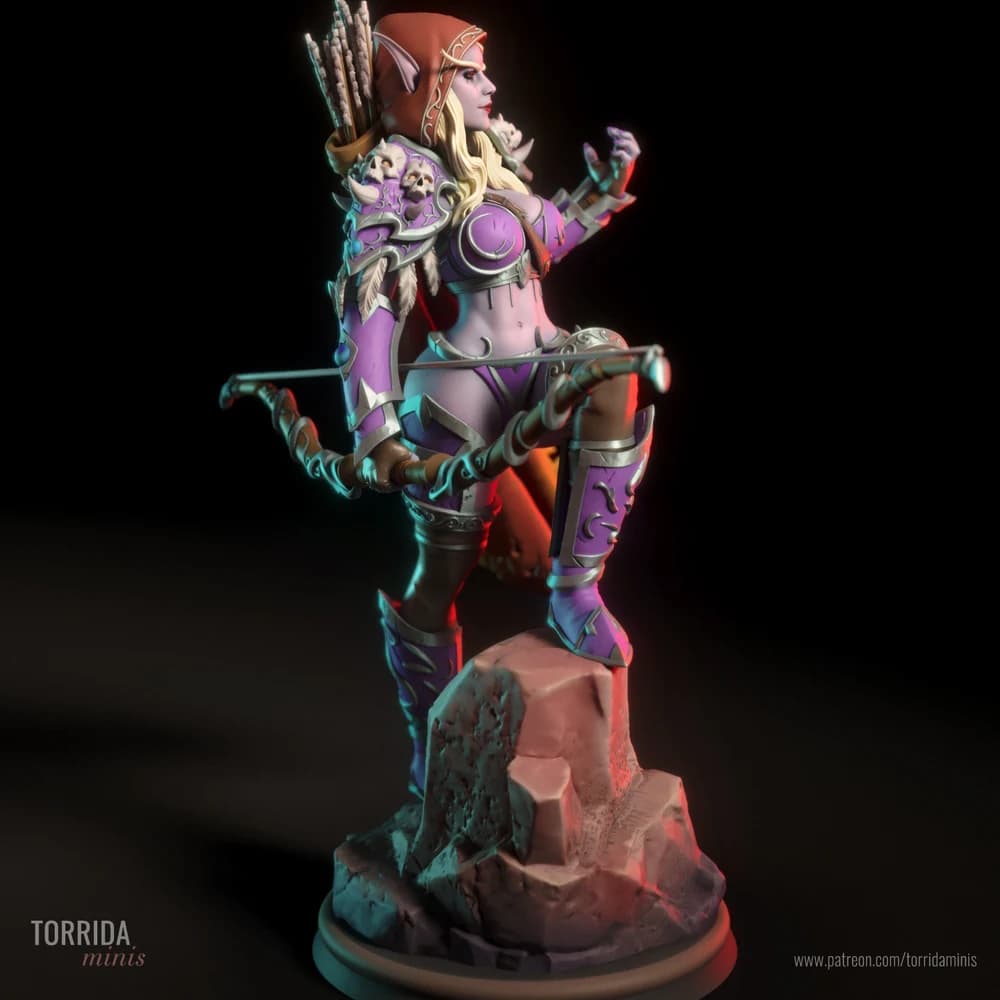 Sylvanas Windrunner — Miniatura 3D Fantasia Épica | Torrida Minis