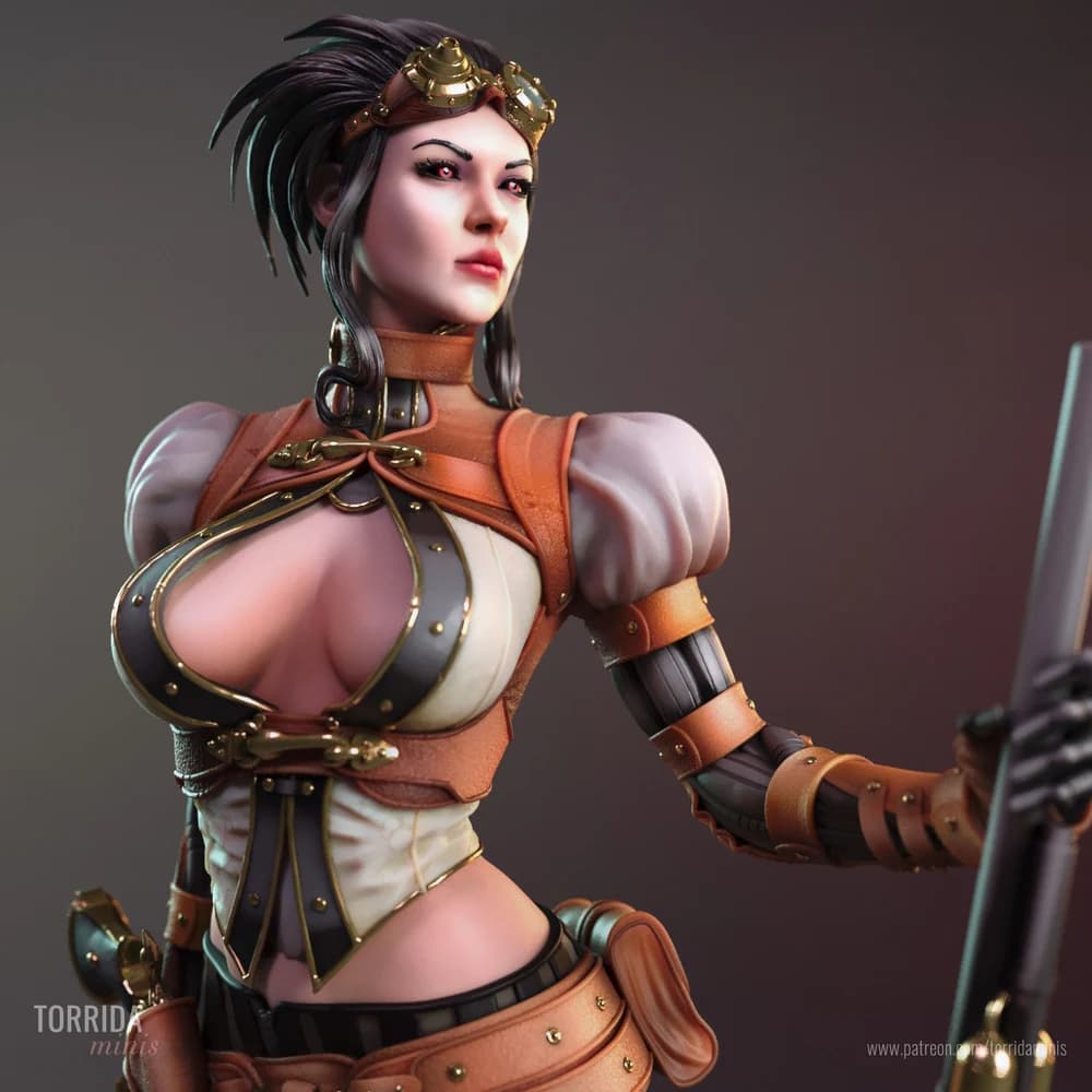 Lady Mechanika — Miniatura 3D Steampunk | Torrida Minis