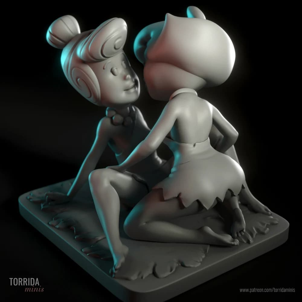 Betty e Wilma — Miniatura 3D Pré-Histórica | Torrida Minis
