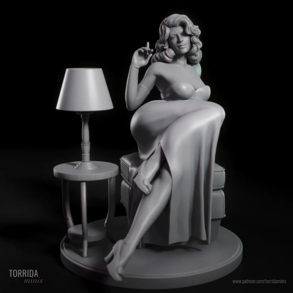 Ava — Miniatura 3D Pin-up Noir | Torrida Minis