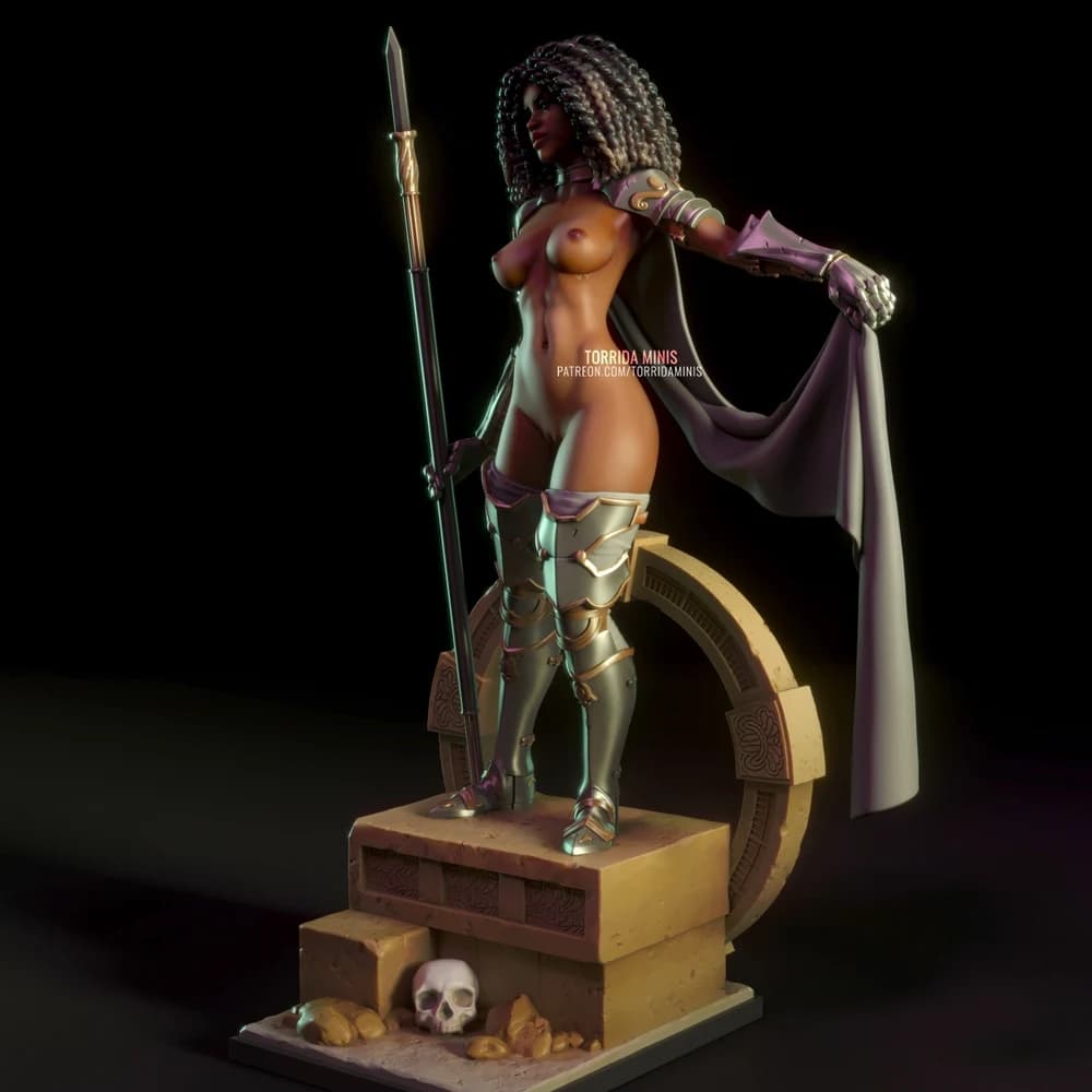 Iza — Miniatura 3D Guerreira Fantasia | Torrida Minis