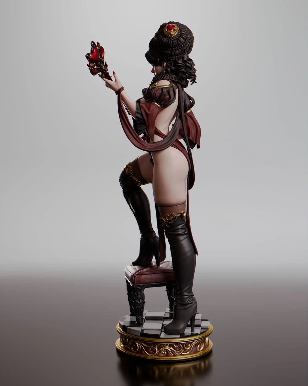 Rainha de Copas — Miniatura 3D Fantasia | Elite Pinup 3D