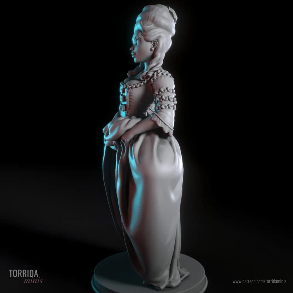 Marie Antoinette — Miniatura 3D Pin-up Histórica | Torrida Minis