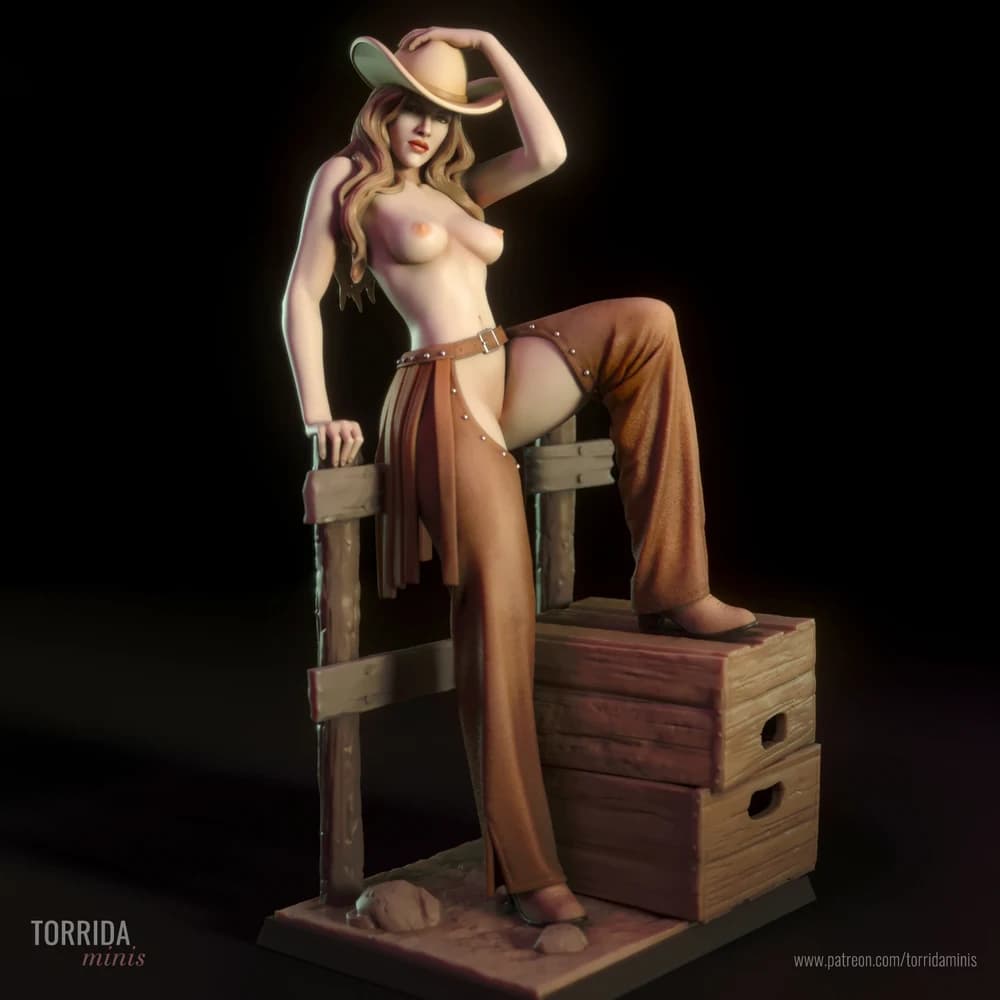 Pam — Miniatura 3D Cowgirl Pin-up | Torrida Minis