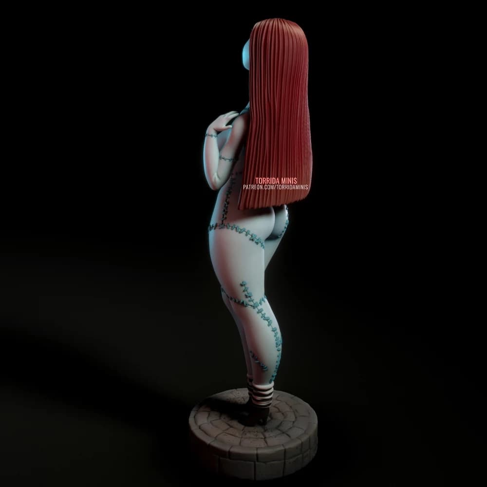 Sally — Miniatura 3D Pinup Gótica | Torrida Minis