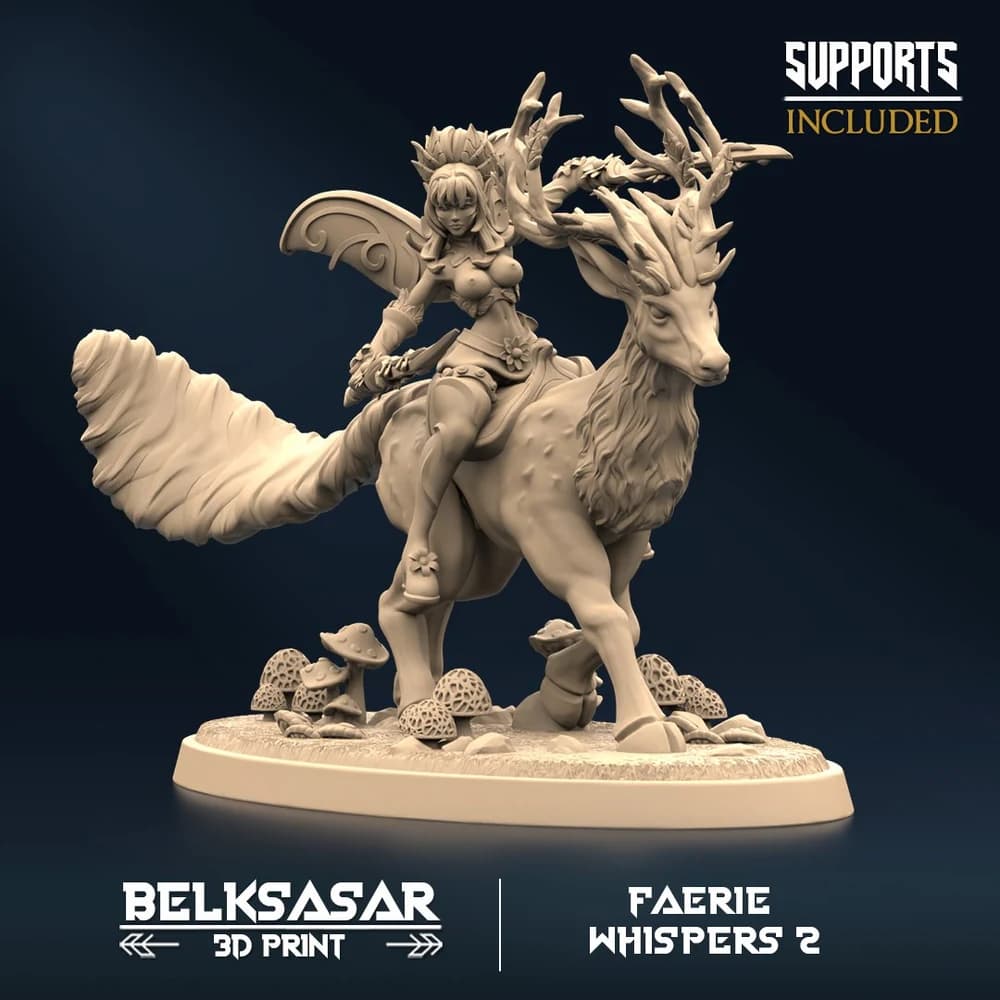 Domadora de Bestas Espirituais B — Miniatura 3D Fantasia Pinup | Belksasar