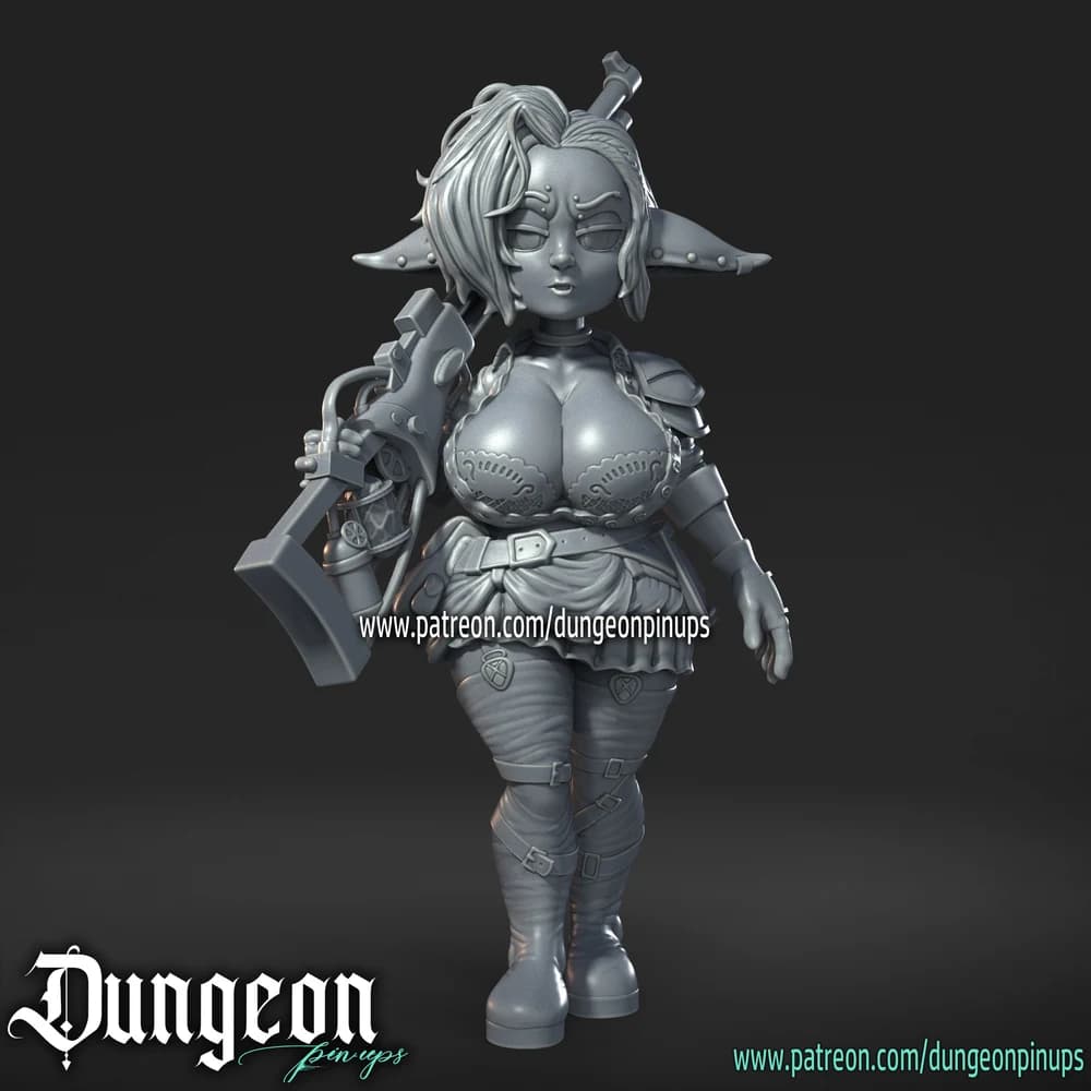 Silviar Atiradora de Elite — Miniatura 3D Steampunk | RN Estudio