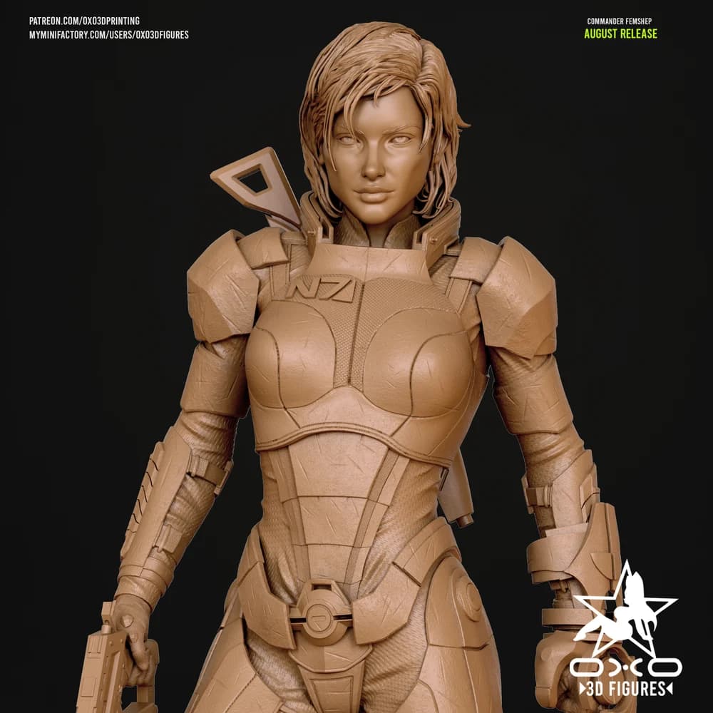 Comandante FemShep — Miniatura 3D Sci-Fi | OXO3D