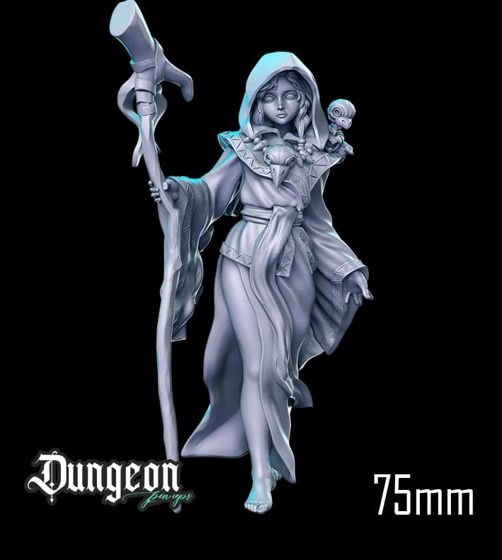 Necromante Ivy — Miniatura 3D Fantasia Sombria | RN Estudio