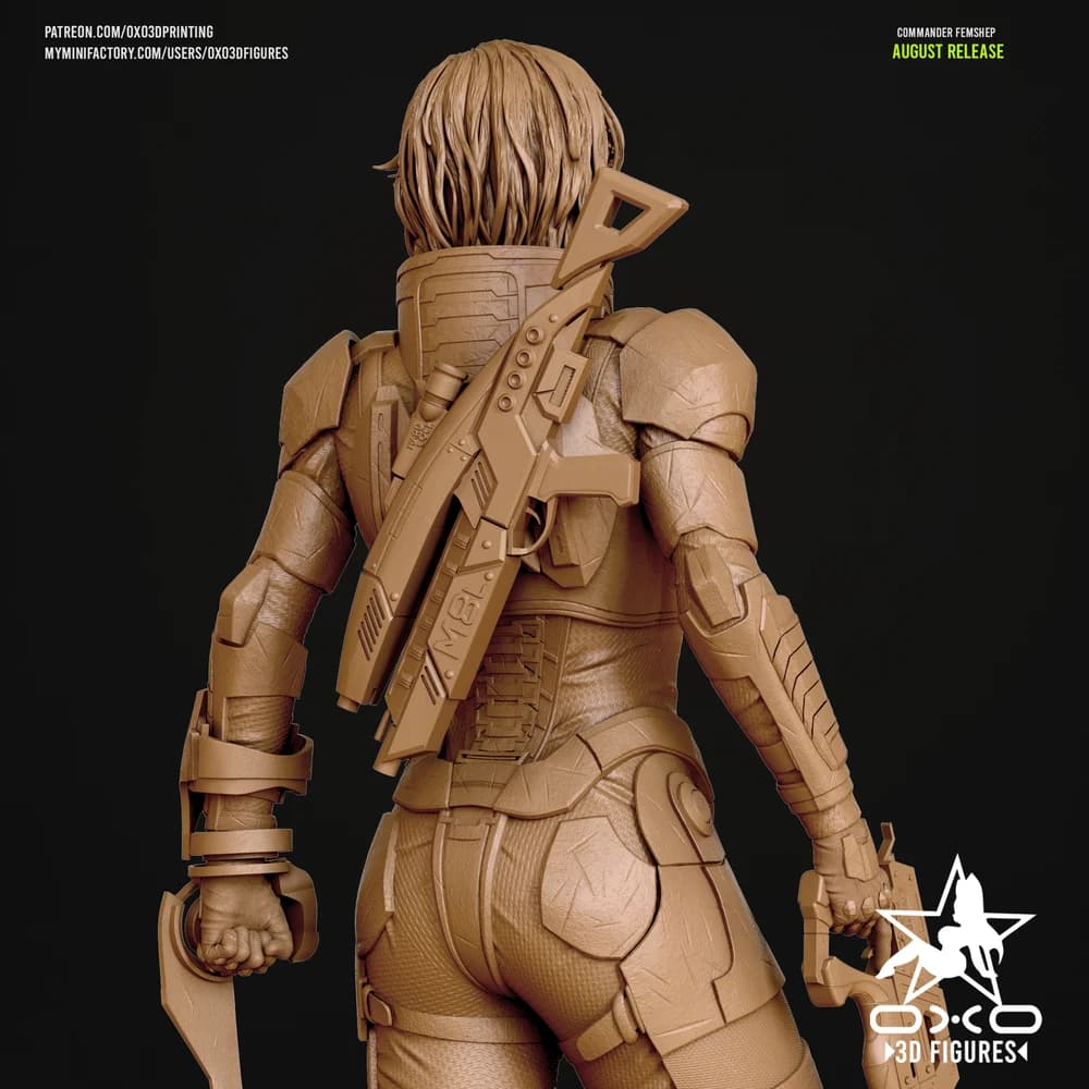 Comandante FemShep — Miniatura 3D Sci-Fi | OXO3D