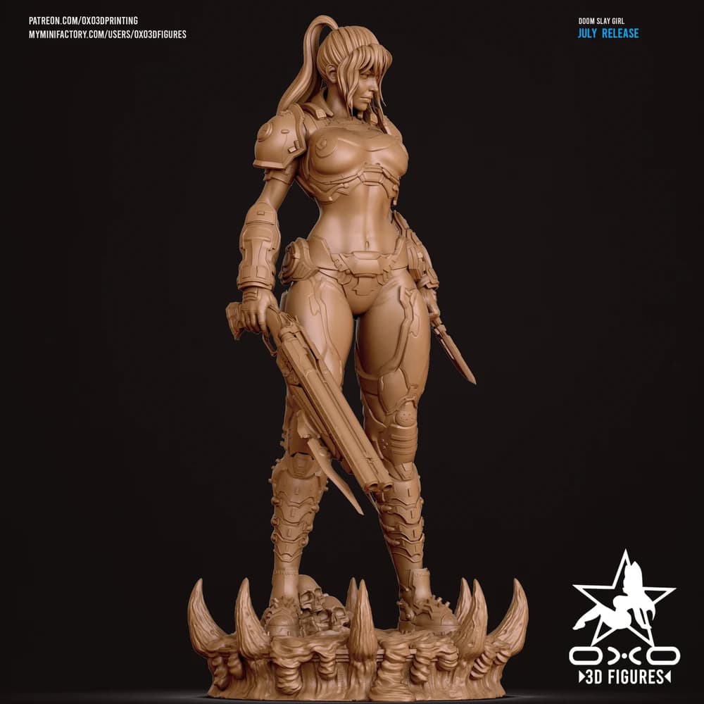 Garota Destruidora — Miniatura 3D Sci-Fi | OXO3D