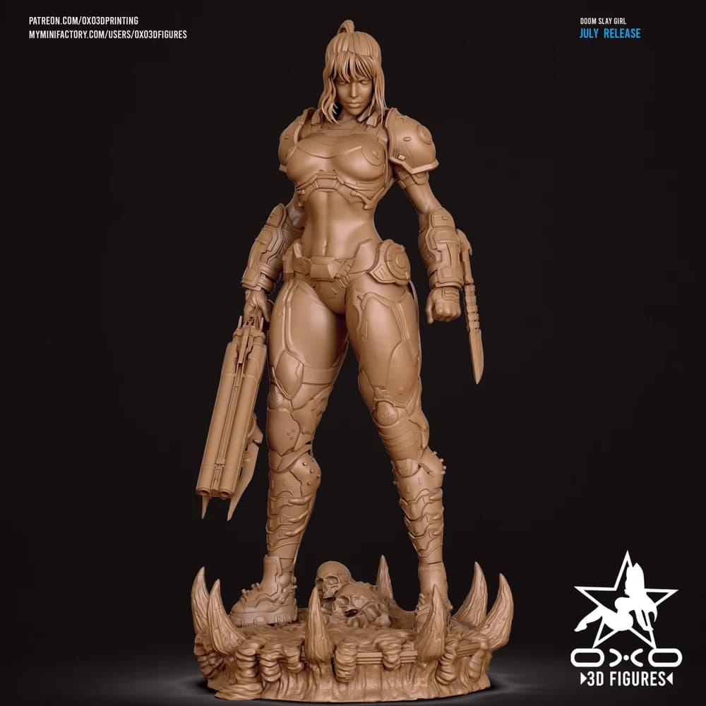 Garota Destruidora — Miniatura 3D Sci-Fi | OXO3D