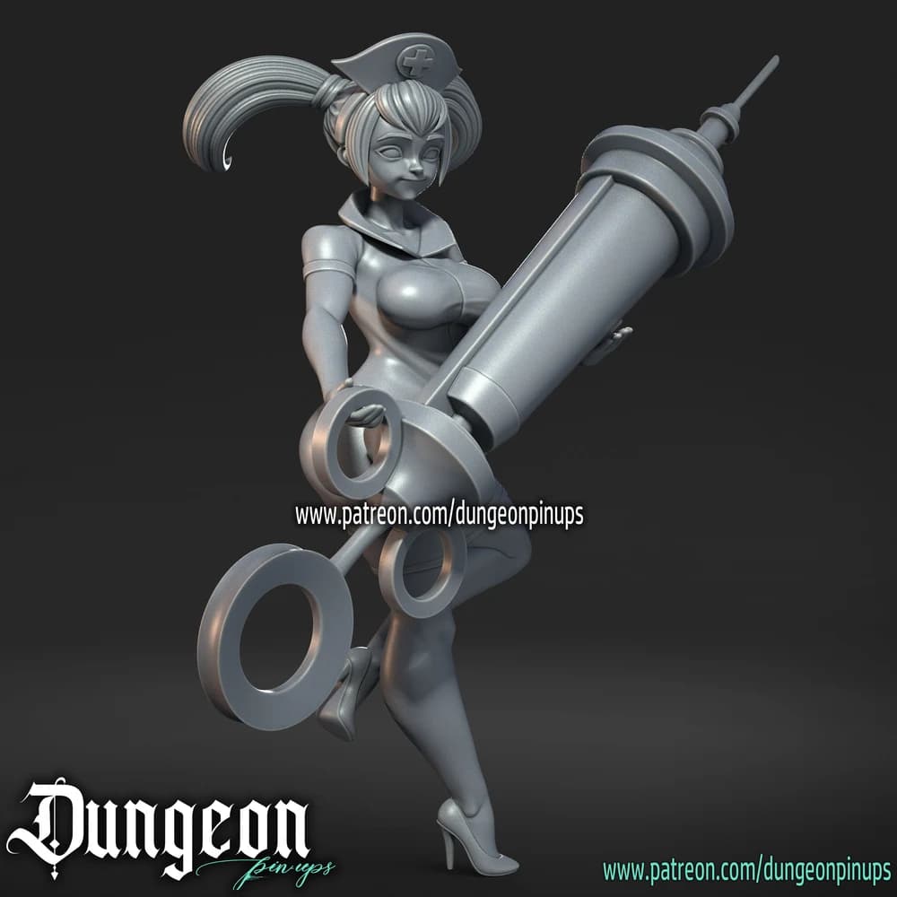 Enfermeira Voluptuosa — Miniatura 3D Pin-up | RN Estudio
