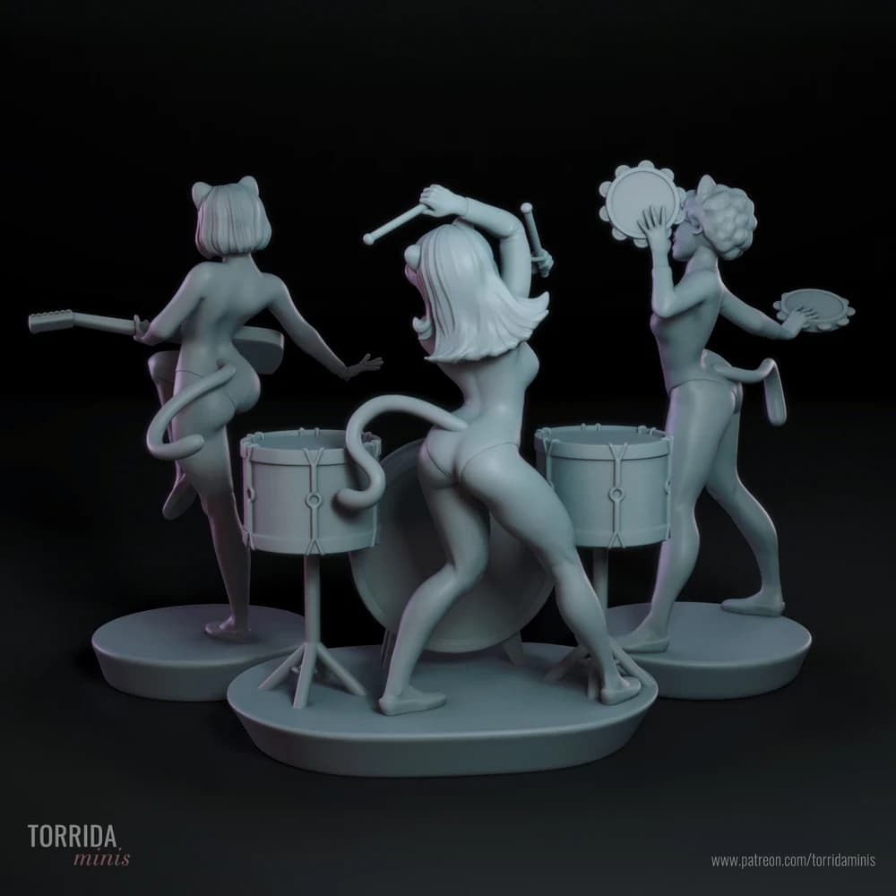 Josie e as Gatinhas — Miniatura 3D Pin-up Retro | Torrida Minis