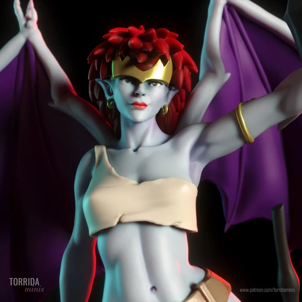 Demona — Miniatura 3D Fantasia Gótica | Torrida Minis