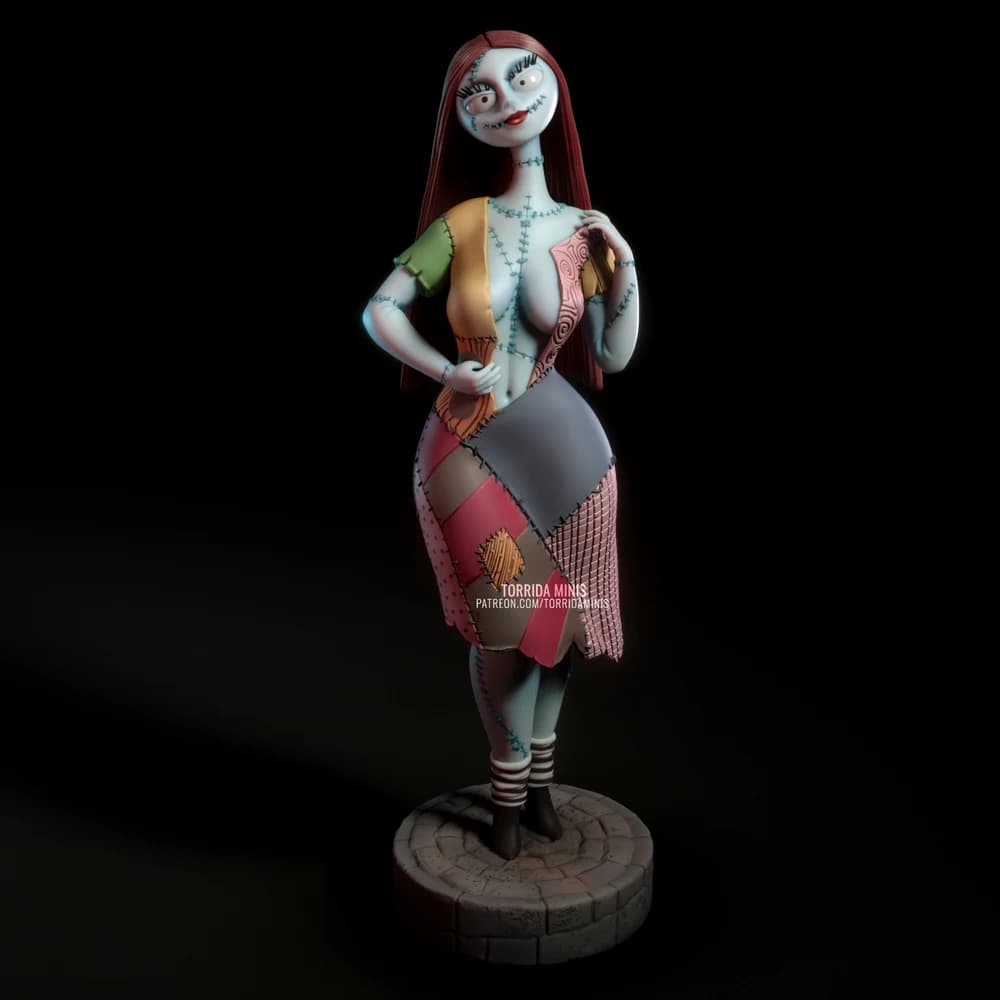Sally — Miniatura 3D Pinup Gótica | Torrida Minis