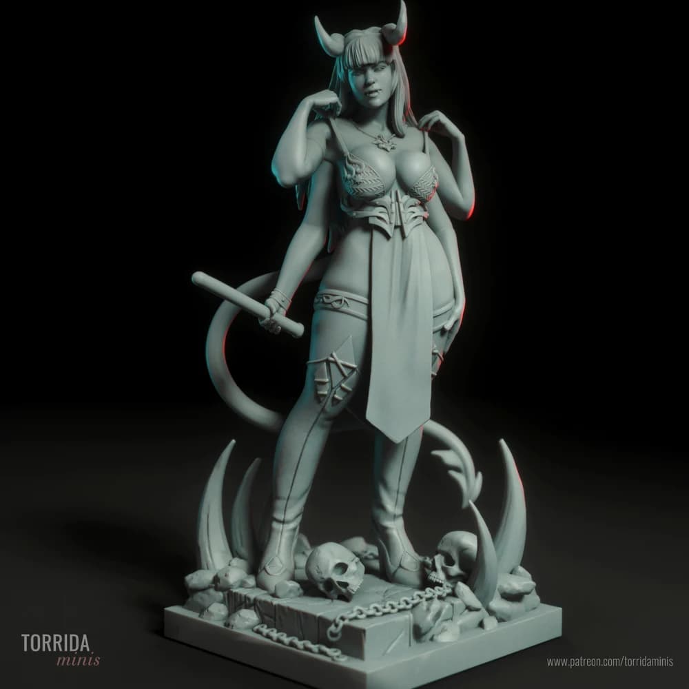 Amaris — Miniatura 3D Súcubo de Quatro Braços | Torrida Minis
