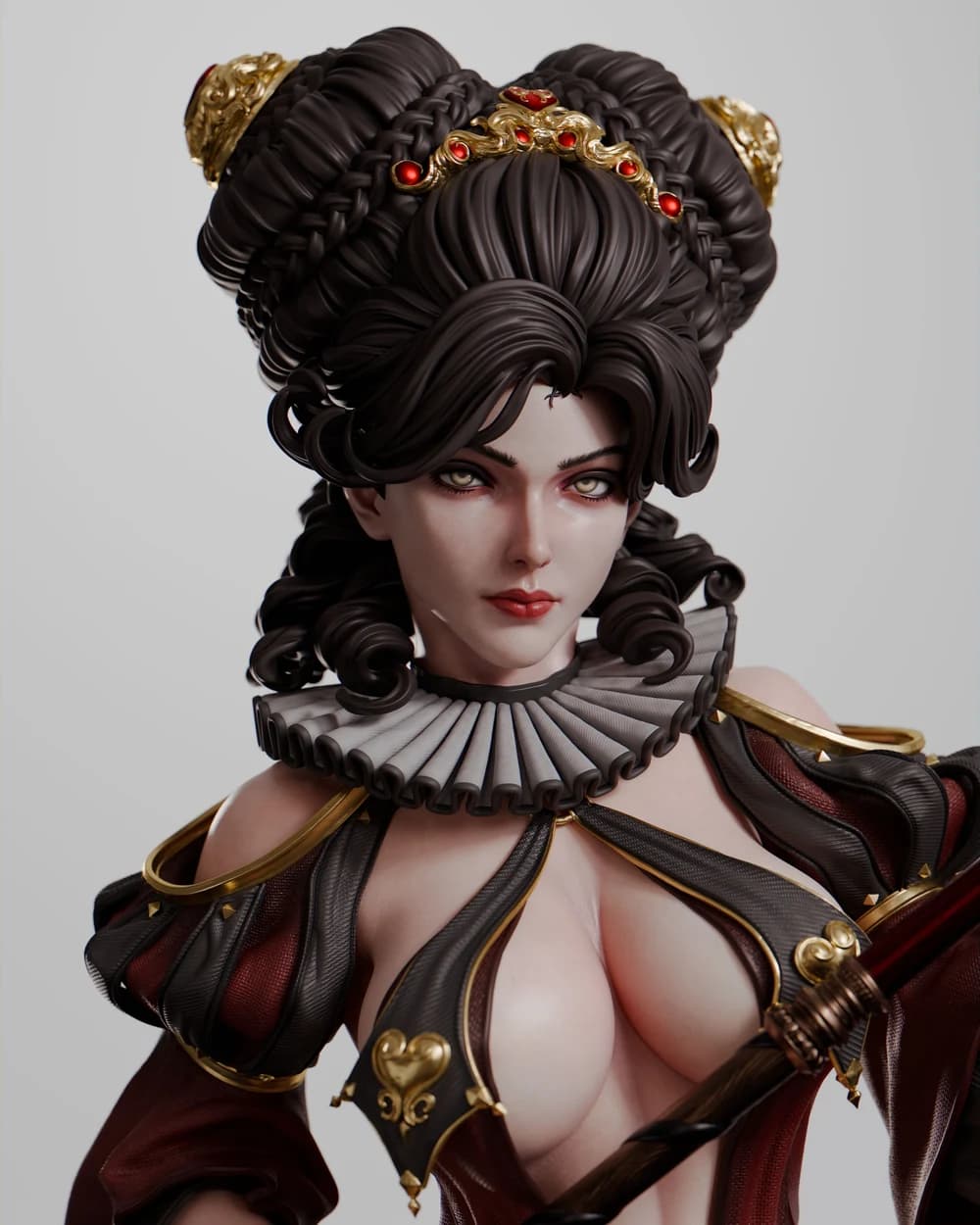 Rainha de Copas — Miniatura 3D Fantasia | Elite Pinup 3D