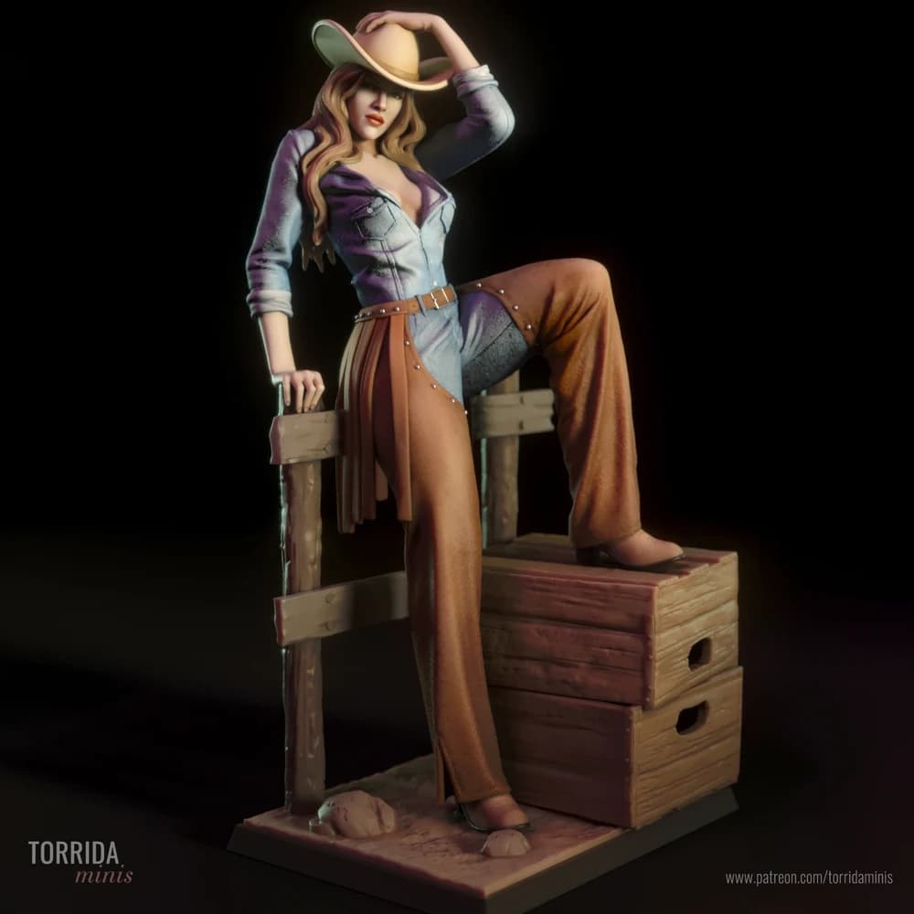Pam — Miniatura 3D Cowgirl Pin-up | Torrida Minis