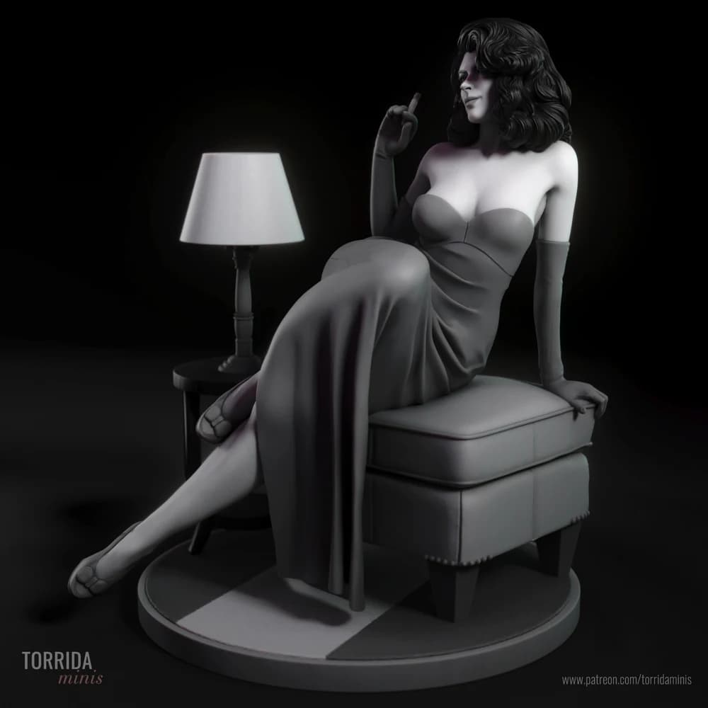 Ava — Miniatura 3D Pin-up Noir | Torrida Minis