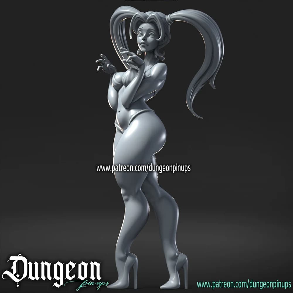 Assustada — Miniatura 3D Pin-up Anime | RN Estudio