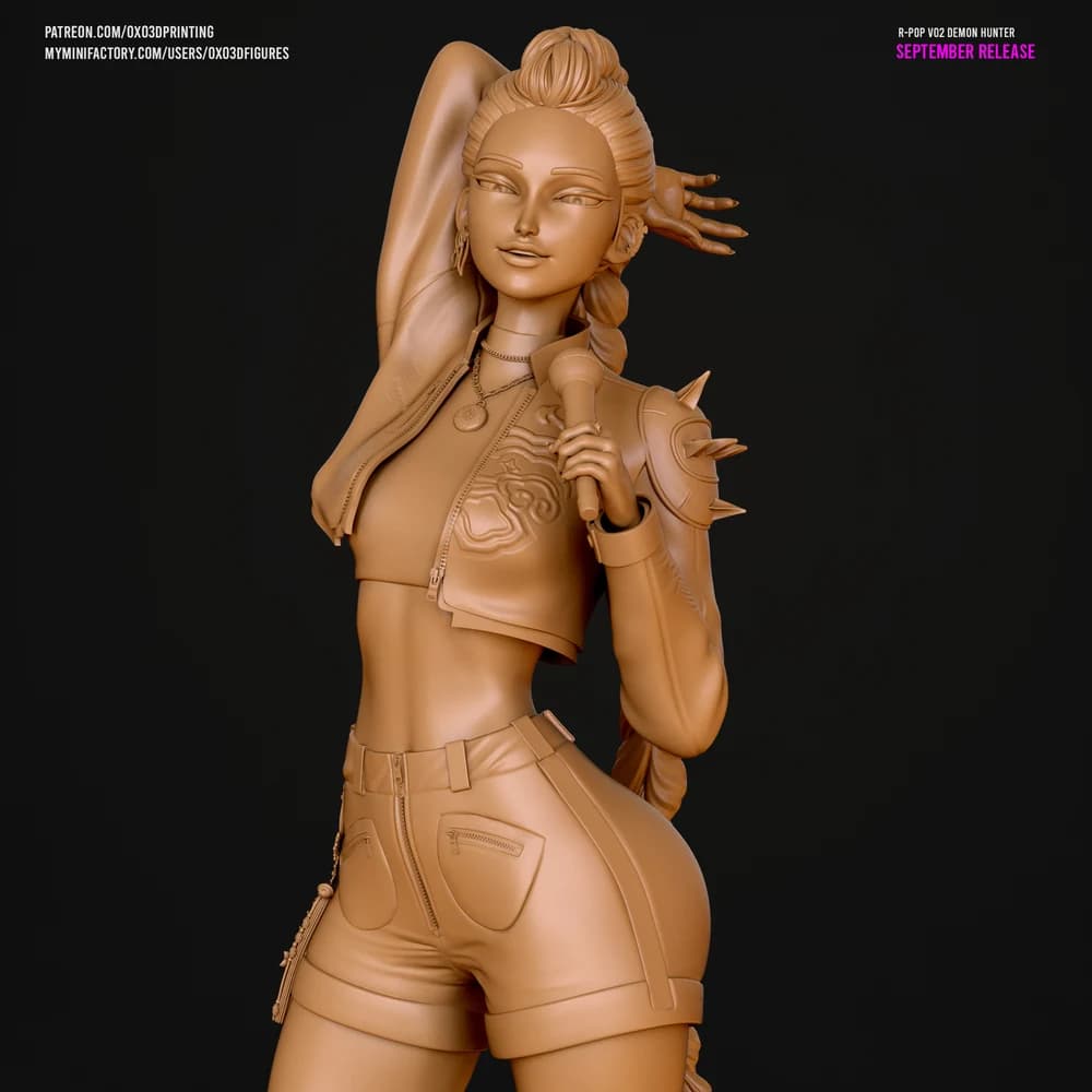 Rumi Caçadora de Demônios K-Pop — Miniatura 3D Cyberpunk | OXO3D