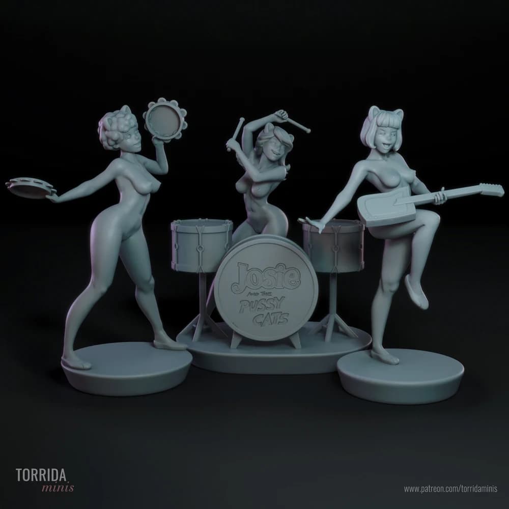 Josie e as Gatinhas — Miniatura 3D Pin-up Retro | Torrida Minis
