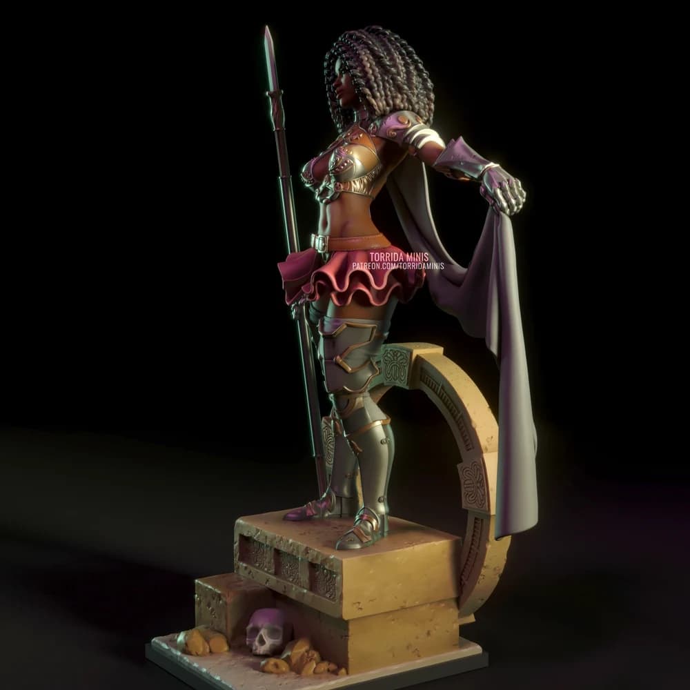 Iza — Miniatura 3D Guerreira Fantasia | Torrida Minis