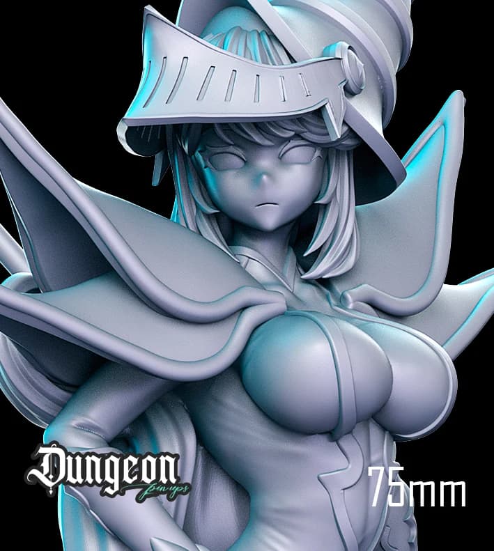 Maga Negra a Cavaleira de Dragão — Miniatura 3D Fantasia | RN Estudio