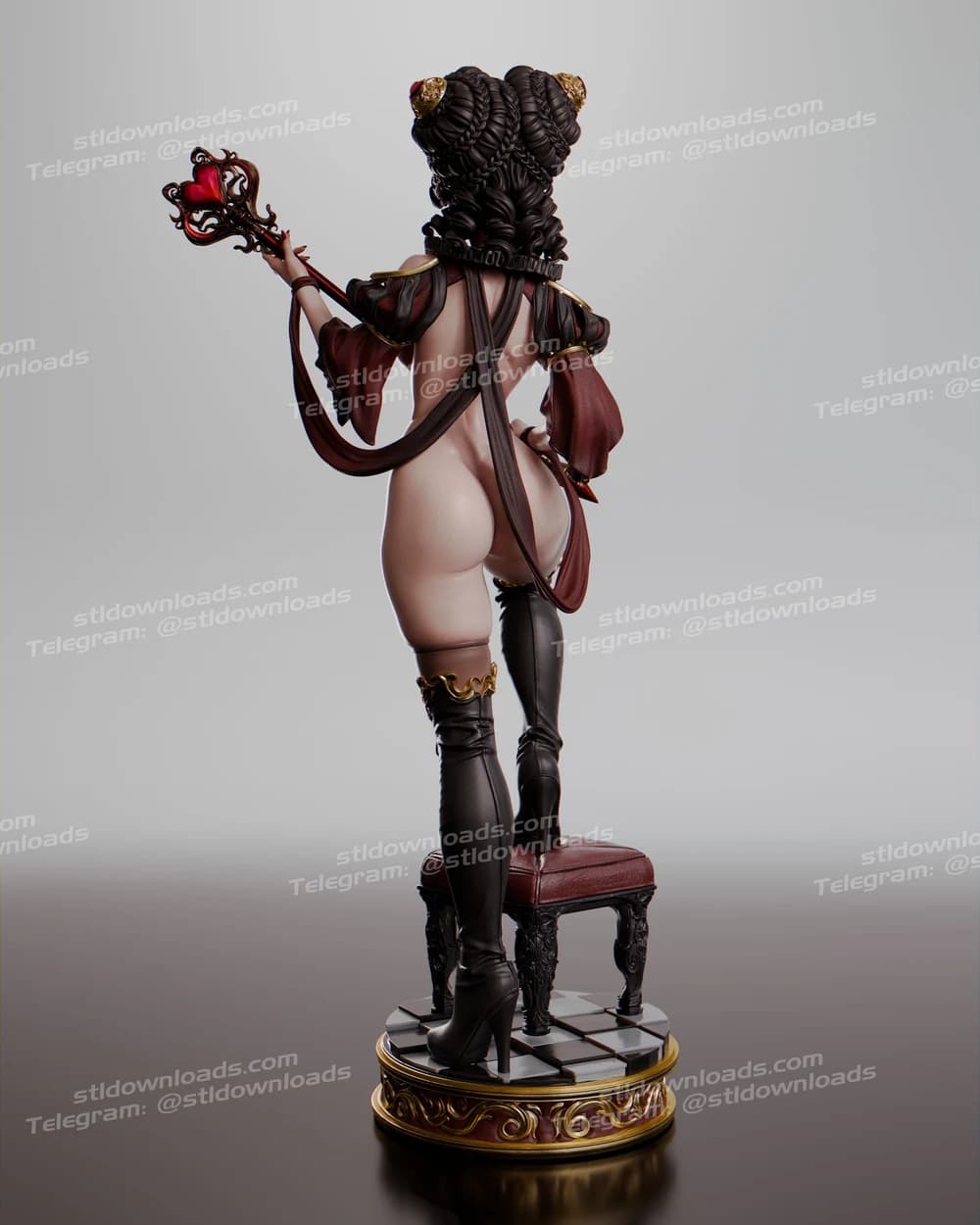 Rainha de Copas — Miniatura 3D Fantasia | Elite Pinup 3D