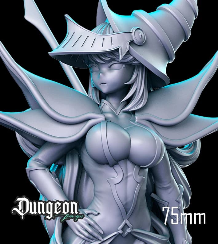 Maga Negra a Cavaleira de Dragão — Miniatura 3D Fantasia | RN Estudio