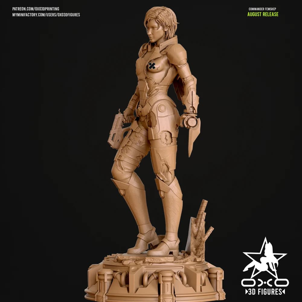 Comandante FemShep — Miniatura 3D Sci-Fi | OXO3D