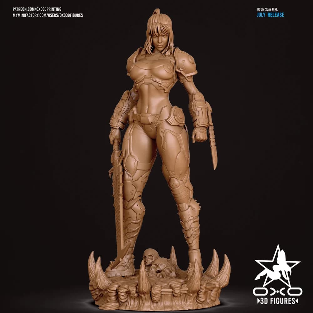 Garota Destruidora — Miniatura 3D Sci-Fi | OXO3D