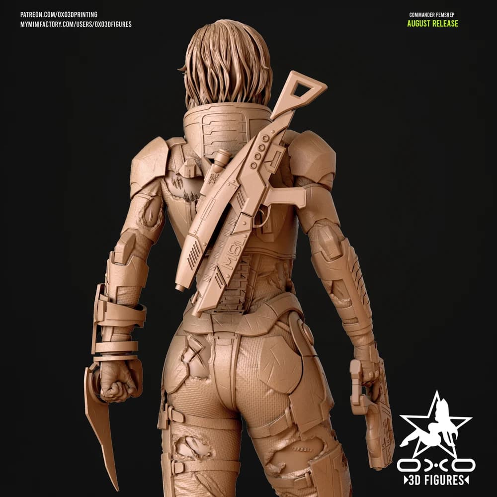 Comandante FemShep — Miniatura 3D Sci-Fi | OXO3D