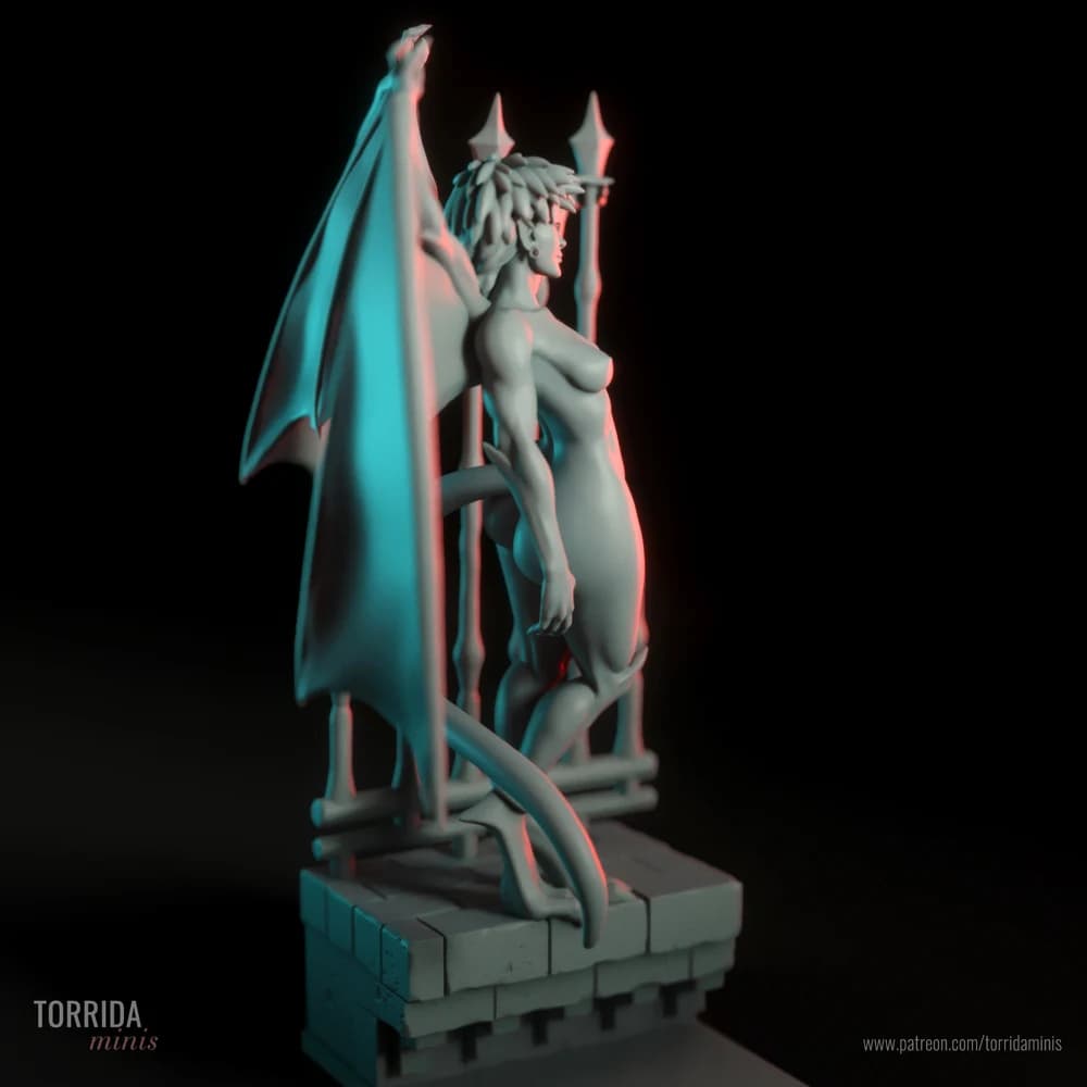 Demona — Miniatura 3D Fantasia Gótica | Torrida Minis