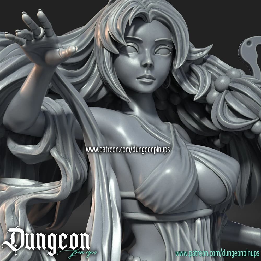 Sacerdotisa da Coroa do Dragão — Miniatura 3D Fantasia | RN Estudio