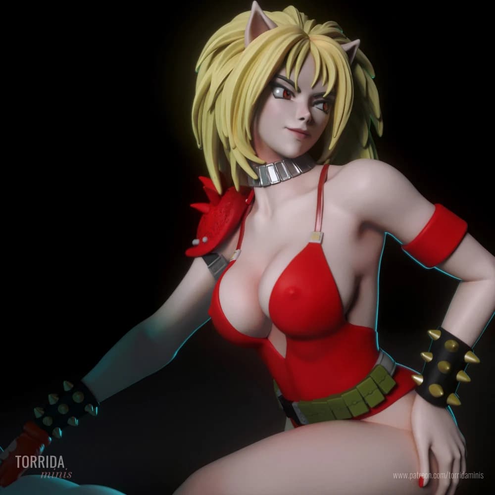 Anna e Uni, Irmãs Puma — Miniatura 3D Cyberpunk | Torrida Minis