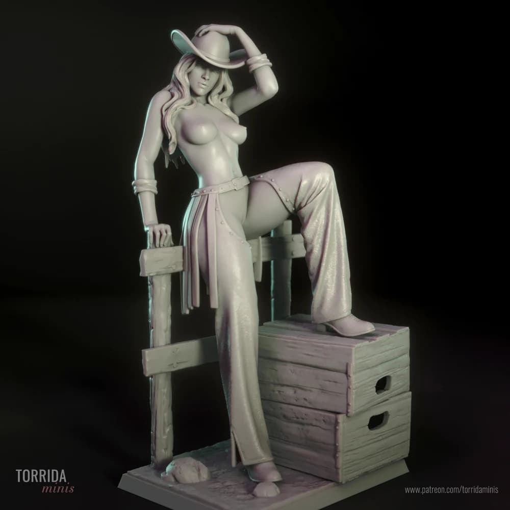 Pam — Miniatura 3D Cowgirl Pin-up | Torrida Minis