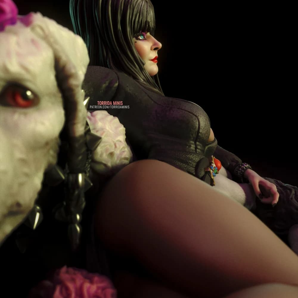 Elvira — Miniatura 3D Gótica Pinup | Torrida Minis